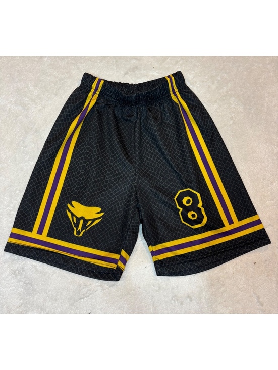 Other - Youth Basketball Shorts Black Purple Gold #8 Snake Logo Athletic 9” Waist